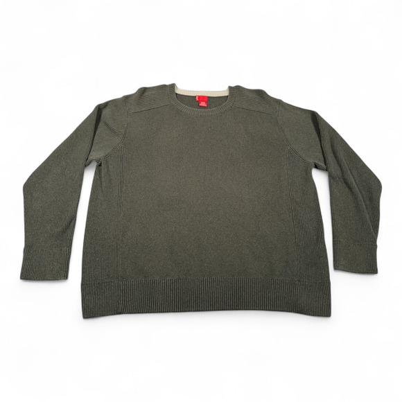 Vintage Levis Sweater Adult EXTRA LARGE Green Ribbed Knit Military Commando 90s - Picture 1 of 7